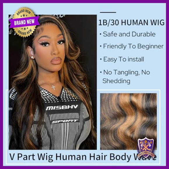 Human Hair V Part Half Wig Body Wave Glueless Beginner Friendly 16 Inch main image 6